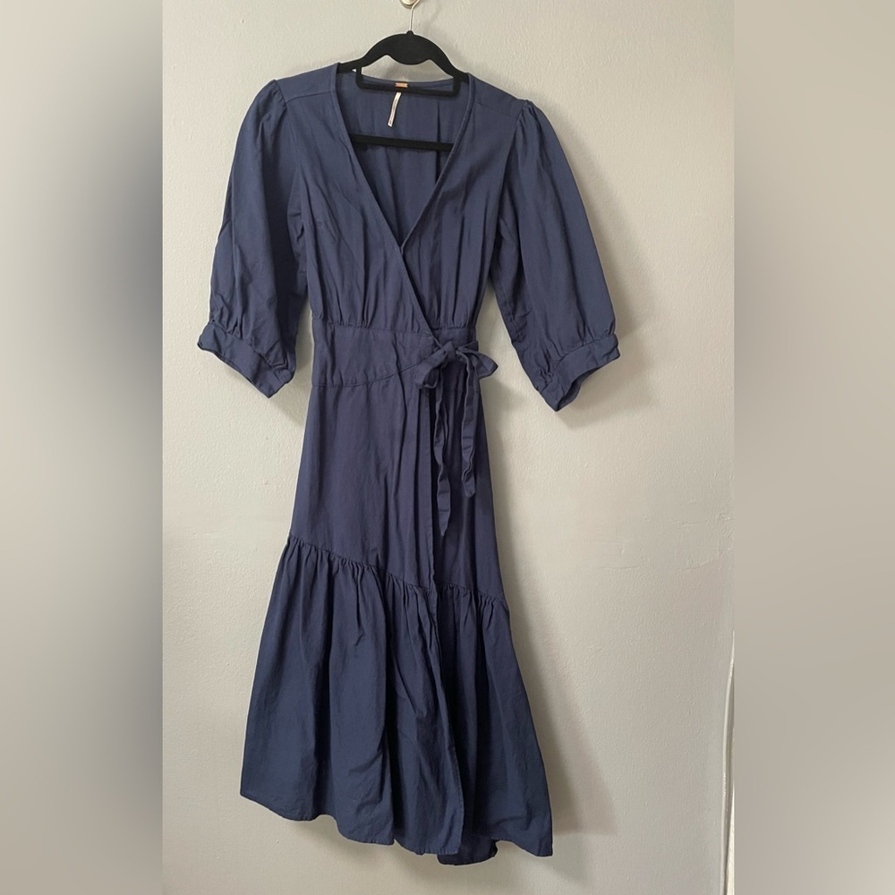 Free People Navy Midi Dress - Picture 2 of 9
